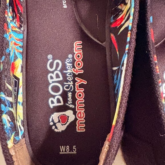 ✨ BOBS from Skechers Black Canvas Espadrille Wedges | Feminine Casual | 8.5 - Picture 5 of 6